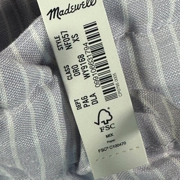 Madewell Womens Stripe-Play Drawstring Pull-On Paperbag Shorts XS Purple Wht NWT - Picture 6 of 11